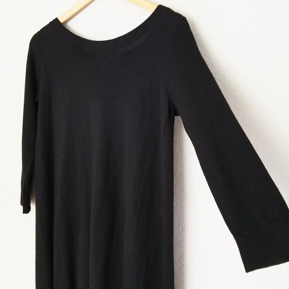 Club Monaco Flora Sweater Dress Bow Tie Back 100% Wool Black Classic LBD S $198 - Picture 14 of 16